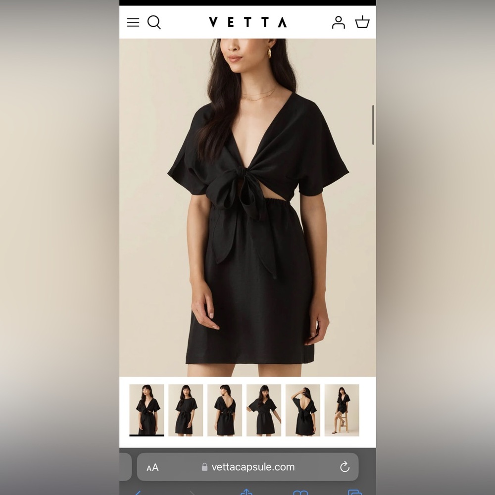Vetta Capsule convertible wrap mini dress Linen Dress Sjze L